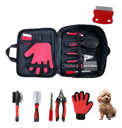 Kit De Higiene Y Estética Para Perro Y Gatos Cepillo Guantes