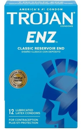 Condones Trojan Enz Con Espermicida 12 Pz Sin Lubricante 