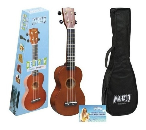 Ukelele Mahalo Mr1tbr-pk Soprano Con Clases Virtuales+ Funda