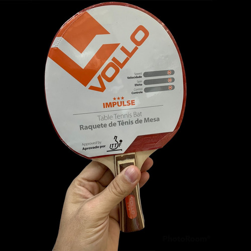 Raquete Tenis Mesa Vollo Vt604 Impulse Aprovada Ittf