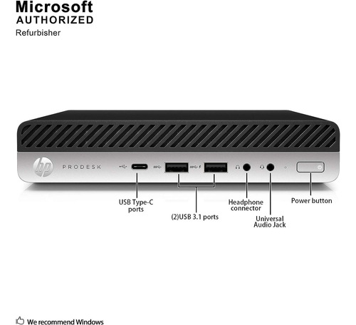 Mini Cpu Hp 600g4 Corei5 8500t 8gb+256gb Ssd Monitor24' Wifi (Reacondicionado)