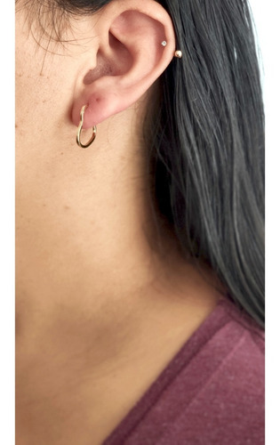 Brinco Ouro 18k Argola Argolinha Coração M