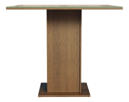 Mesa Cuadrada Madesa 5363 con Tapa de Cristal Cubierta Rústica/Crema