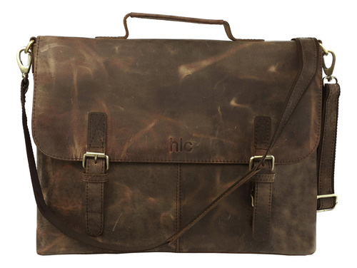 15 inch Para Hombre Bolsa Mensajero Vintage Piel Autentica