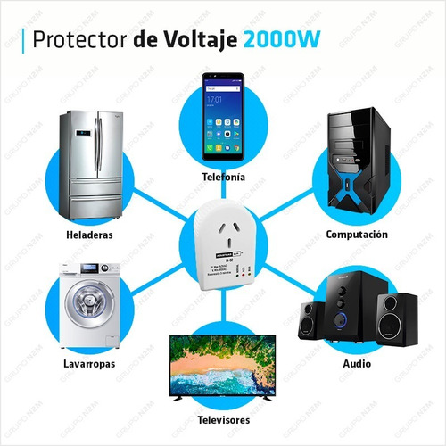 Imagen 5 de 10 de Protector Voltaje 2000w Heladeras Lavavajillas Freezer Aires