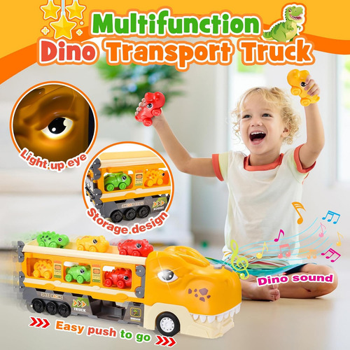 Carros Juguete Dinosaurio Transformer 7 En 1 Para Niños