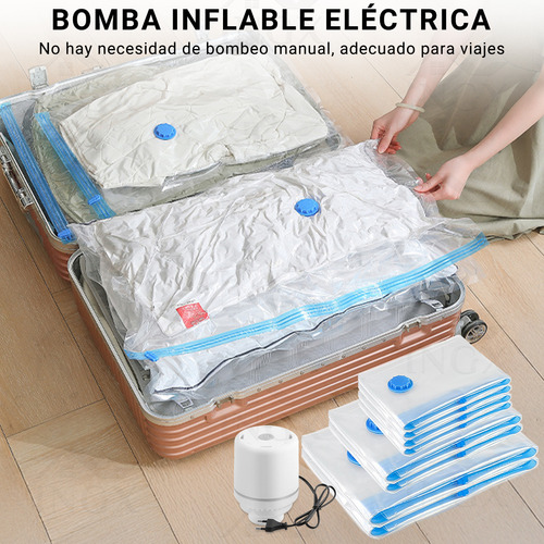 Kidomy Bolsas Al Vacio Almacenamiento Comprimir Ropa + Bomba Eléctrica 11 Pzs