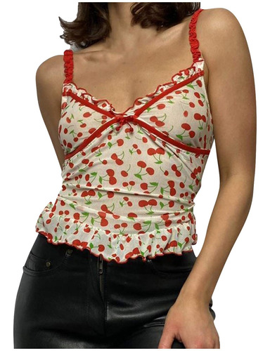 Fina Brazale28391 Blusa Estampada Floral Con Correa De Hombr