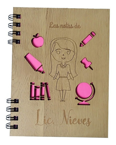 Cuaderno Maestro Personalizado Con Nombre 19x14cm