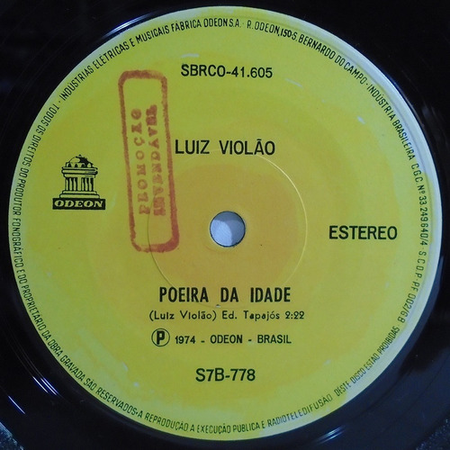 Luiz Violão 1974 Poeira Idade / Canção Passarinho Compacto