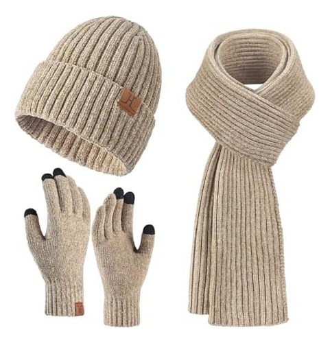 Conjunto De Gorro De Invierno Para Mujer, Bufanda, Guantes P