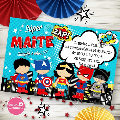 Kit Imprimible Super Héroes Mujer Maravilla Personalizado