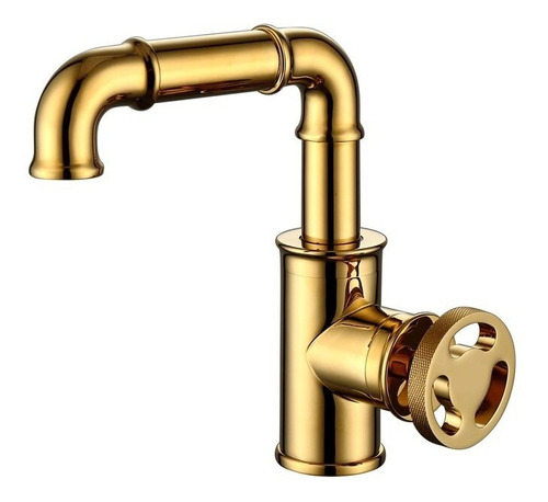 Grifo Monomando Industrial Lavabo Oro Dorado Brillante Gami