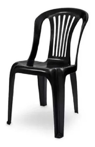 Cadeira Plástica Bistrô Maia Branco Certificadas 154 Kgs Cor Preto