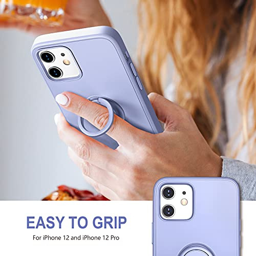 Funda Para iPhone 12 iPhone 12 Pro Claro Morado Goma