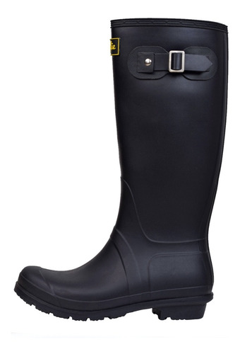 Botas Lluvia Mujer Wellington Bottplie Amarelo - Negro Matte
