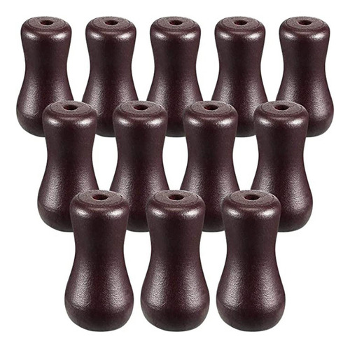 L 12pcs Blind Pull Cord Buttons, Hanging Pulls Brown