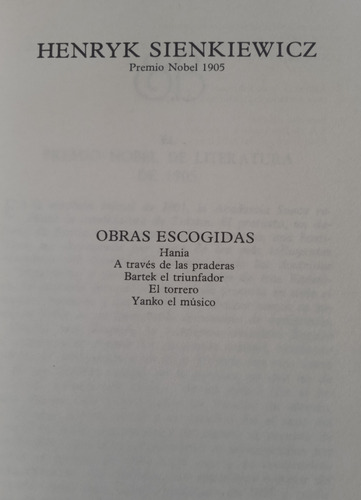 Premio Nobel De La Literatura 1905. Henryk Sienkiewicz.