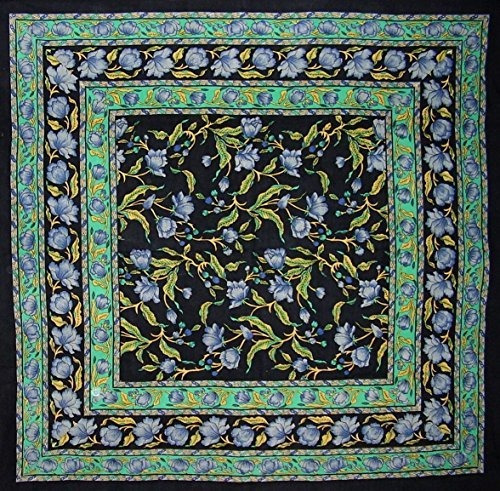 India Arts French Floral Square Mantel De Algodon 60 X 60 A