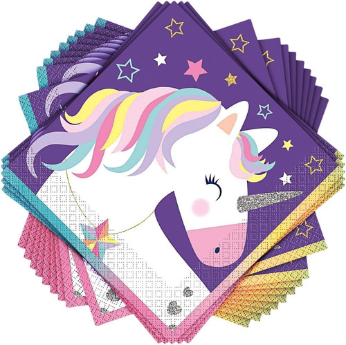 Decorativas Servilletas Unicornio Desechables Uso Versatil