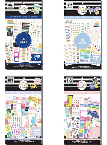 Etiquetas Adhesiva Stickers 30 Hojas Happy Planner Pegatinas Color Teacher Icons