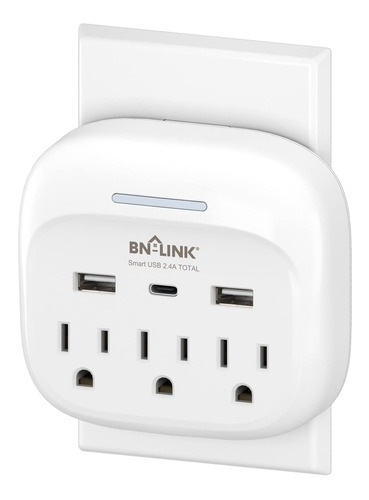 Bn-link Extensor Toma Corriente Multiple Usb Protector 3