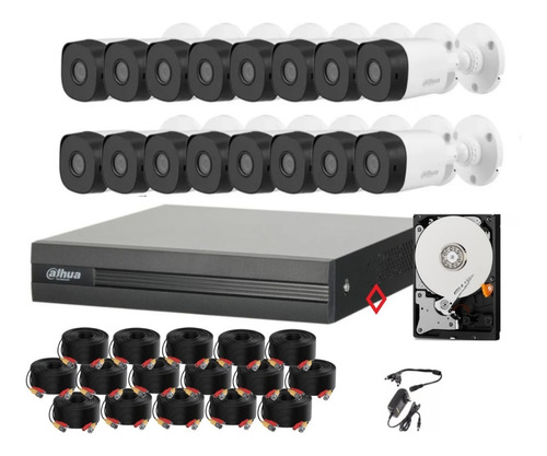 Kit Cctv 16 Cámaras Bullet 2mp Dvr 1080p Lite Wizsense 6tb