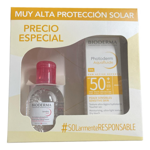 Protector solar  Bioderma  Photoderm Aquafluide 50FPS  en crema pack x 2 unidades