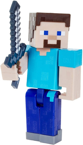 Minecraft Figura Acción Dungeons Steve + Espada Original
