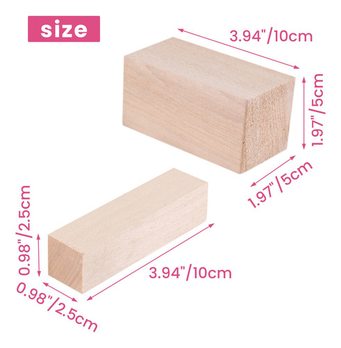 Mz 5 Piezas De Bloques De Madera For Tallar Bloques De