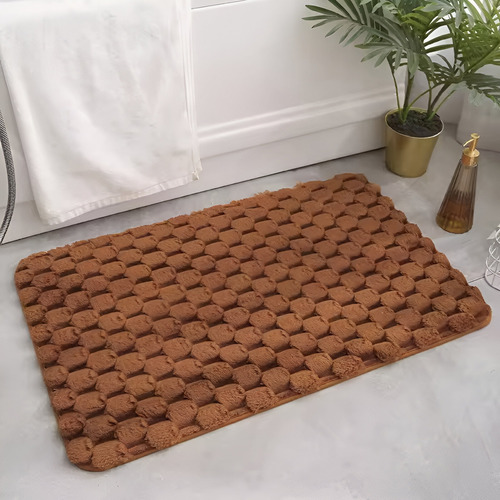 Alfombra Peluche Felpudo Suave Living Baño Hogar 60x41cm