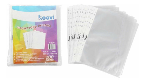 Protectores De Hojas Para Carpeta Traslúcidos 500 Pzas Koovi