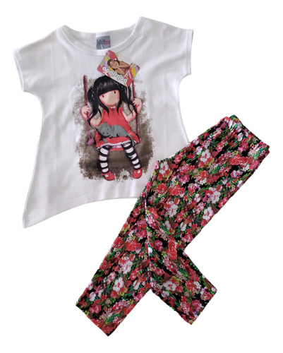 Conjunto De Niña Franela Y Leggins Estampado Ref. 6150