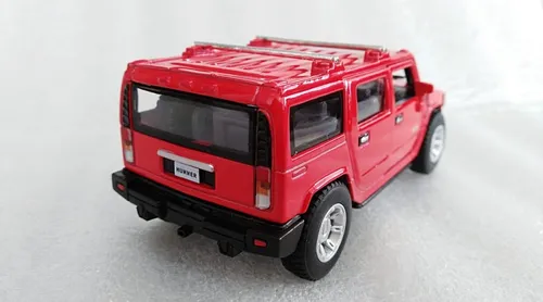 Hummer H2 Suv 2008, Roja, Escala 1:36, 12cms Largo, Metal