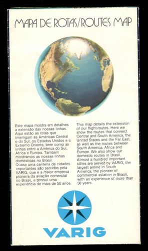 Varig - Mapa De Rutas 1982