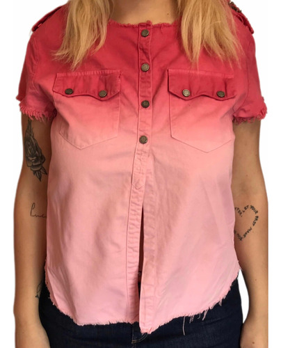 Camisa Rapsodia Corta De Jean Impecable Tm