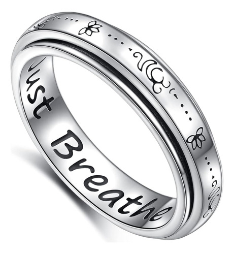 Daochong Just Breathe Spinner Ring Para Mujeres Adolescentes