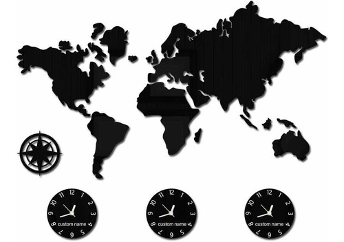 The Geeky Days Mapa Del Mundo - Reloj De Pared Grande Person