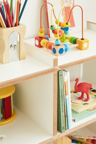 Imagen 8 de 10 de Biblioteca Organizador Montessori Nordico Melamina Encastrab