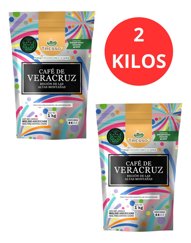 2 Bolsas Café Veracruz Cafe Región Altas Montañas Molido 1kg