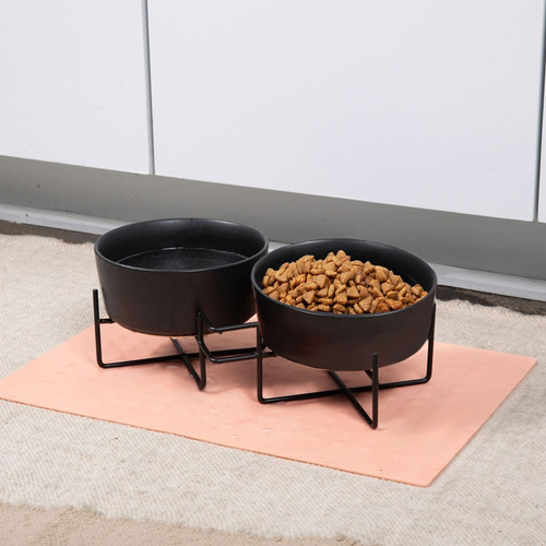 Comedero Doble Waggo Simple Solid Y Soporte Para Comedero