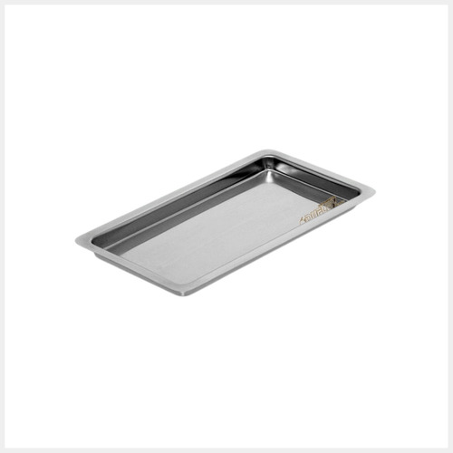 Bandeja Lisa Retangular Em Aço Inox 22x12x1,5cm