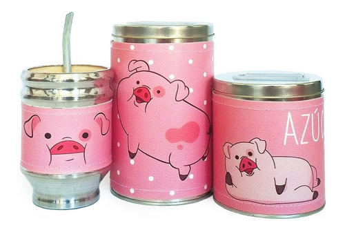 Imagen 4 de 8 de Kit Matero Neceser Chanchitos Gravity Falls Yerbaazucar Mate