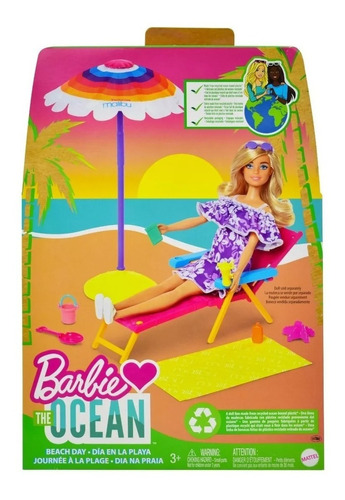 Barbie Malibu Set De Playa Barbie Ocean - Sombrilla Gyg16