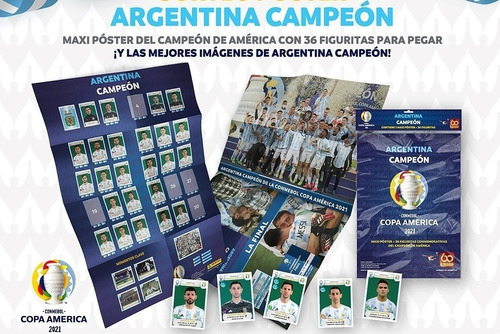 Poster Afiche Argentina Campeón Copa América Panini