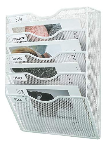 Soporte De Pared Colgante Para Archivos 5 Niveles Blanco