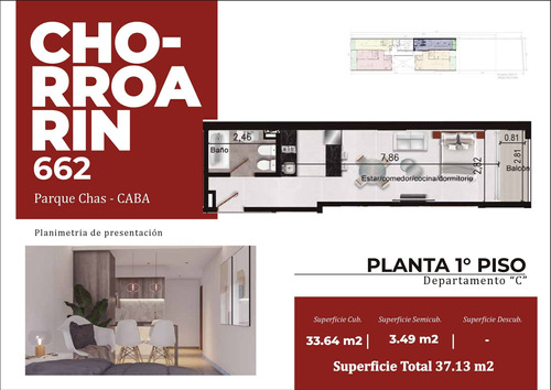 Venta Departamento 1 Ambientes En Pozo Parque Chas