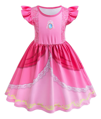 Vestido De Disfraz De Princesa Peach De Super Mario