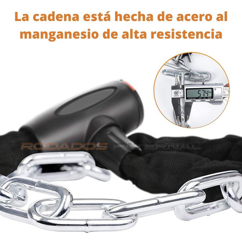 Imagen 4 de 10 de Linga Cadena Candado Para Bici Eslabones 6x1000 Combinacion