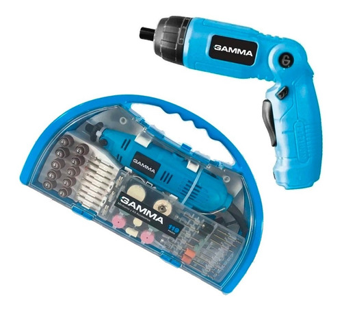 Imagen 1 de 4 de Minitorno 130w 119 Pcs + Atornillador Electrico Gamma - Fas